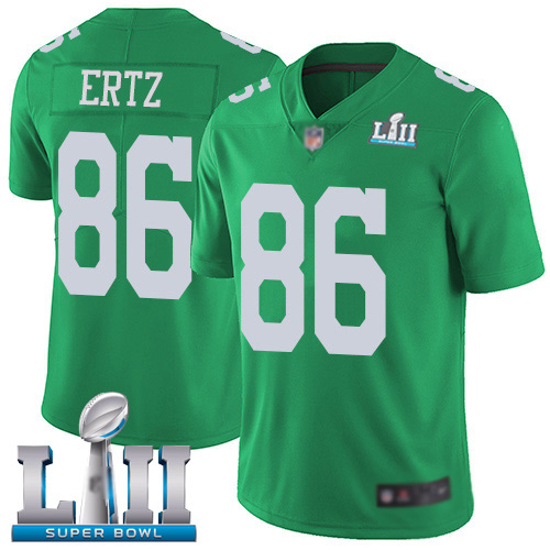 Men Philadelphia Eagles 86 Zach Ertz Limited Green Rush Vapor Untouchable NFL Jersey Super Bowl LII Football